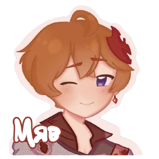 😉 emoji Genshin salad @peach_artworld Telegram sticker 18 of 37