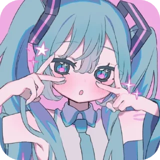 ✌ emoji Miku.  @prosto1942 Telegram sticker 15 of 120