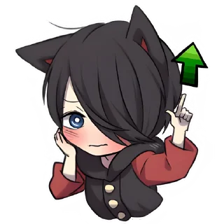 👆 emoji Чёрный котёнок 2 @Nyasticks Telegram sticker 15 of 41