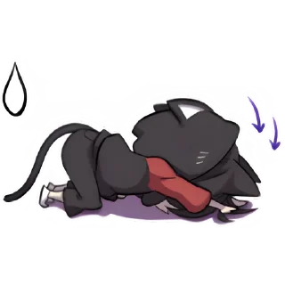 😔 emoji Чёрный котёнок 2 @Nyasticks Telegram sticker 12 of 41