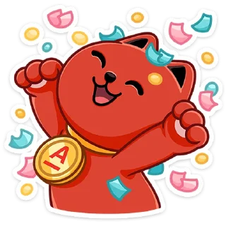 🥳 emoji Котик Дзынь :: @stickroom Telegram sticker 7 of 16