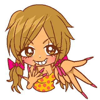 Sticker from 2000's gyaru  ♡  @ririmoji
  by Bisuko Ezaki (line)