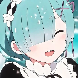 😄 emoji Рем @anime_sticks Telegram sticker 16 of 20