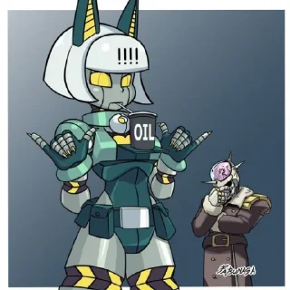 😷 emoji Робо-форчун от Skullgirls channel ! Telegram sticker 7 of 21