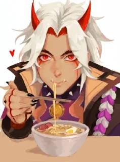 🍜 emoji Arataki Itto by @yruwoq Telegram sticker 20 of 35