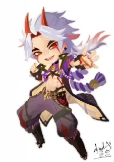 😃 emoji Arataki Itto by @yruwoq Telegram sticker 10 of 35