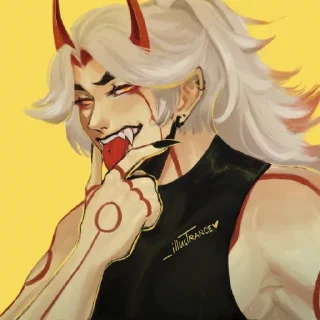 😛 emoji Arataki Itto by @yruwoq Telegram sticker 17 of 35