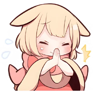 🙏 emoji Сладкий Зайчик (B) @Nyasticks Telegram sticker 18 of 41
