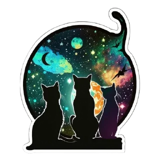 🤫 emoji t.me/addstickers/CosmoCats Telegram sticker 8 of 15