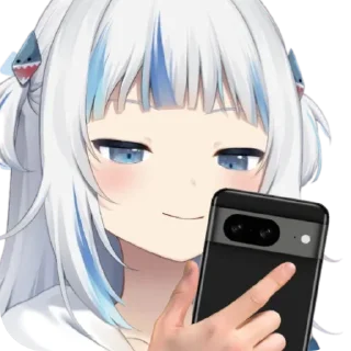 📱 emoji Gura with Google Pixels Telegram sticker 19 of 39