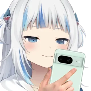 📱 emoji Gura with Google Pixels Telegram sticker 16 of 39