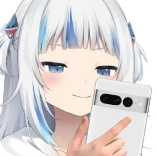 📱 emoji Gura with Google Pixels Telegram sticker 11 of 39