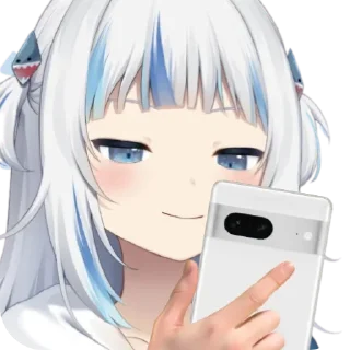 📱 emoji Gura with Google Pixels Telegram sticker 8 of 39