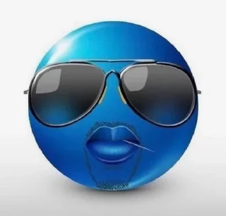 😎 emoji синий смайлик [By: @Daria_mtvv Telegram sticker 24 of 33