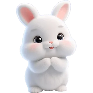 🙏 emoji Пушистый кролик @Nyasticks Telegram sticker 14 of 42