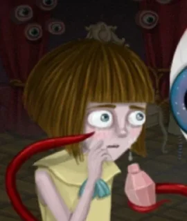 😭 emoji Fran Bow top Telegram sticker 10 of 41
