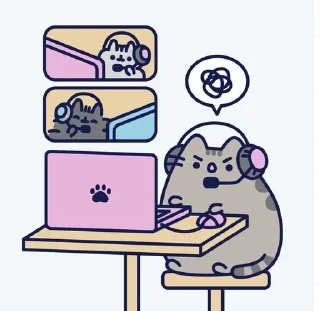 🌟 emoji Пушин 🤍 ::  @Ksyusha_Pusheen and @fStikBot Telegram sticker 16 of 52