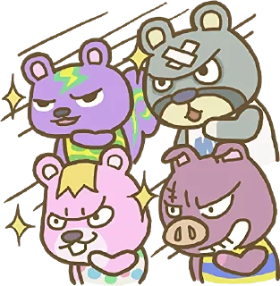 😏 emoji Animal Crossing 15th Anniversary Sticker :: @line_stickers Telegram sticker 12 of 40