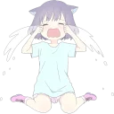 😭 emoji CatGirl Sticker ENG :: @line_stickers Telegram sticker 24 of 40