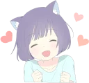 😄 emoji CatGirl Sticker ENG :: @line_stickers Telegram sticker 11 of 40