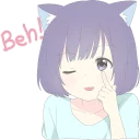 😉 emoji CatGirl Sticker ENG :: @line_stickers Telegram sticker 10 of 40