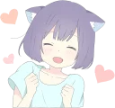😄 emoji CatGirl Sticker ENG :: @line_stickers Telegram sticker 17 of 40