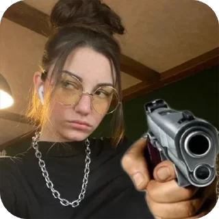 🔫 emoji Ксюша Полоскова 🎪 Telegram sticker 9 of 22