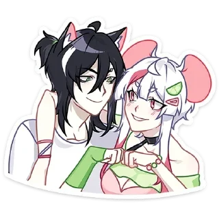 🤛 emoji Мауси и Рен на каникулах @ran_eblan_com Telegram sticker 24 of 48