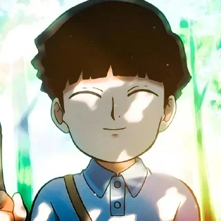 😌 emoji Моб психо @anime_sticks Telegram sticker 12 of 20