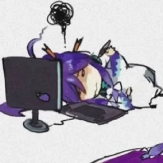 😒 emoji Тот фиолетовый Telegram sticker 18 of 74