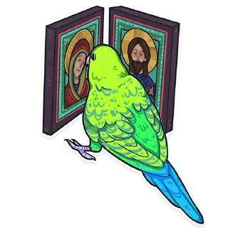 🙏 emoji ПАПУГИ by @kotypic Telegram sticker 10 of 21