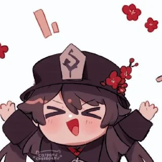 🥳 emoji Ху Тао Telegram sticker 23 of 35