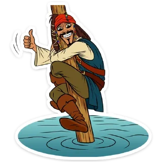👍 emoji Капитан Джек Воробей :: @TgSticker Telegram sticker 20 of 32