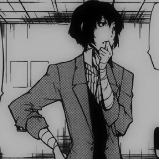 🖤 emoji Dazai Osamu. Telegram sticker 7 of 108