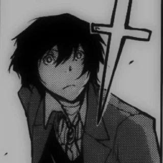 🖤 emoji Dazai Osamu. Telegram sticker 17 of 108
