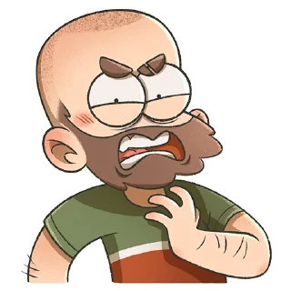 😬 emoji Bearded boy Telegram sticker 2 of 28