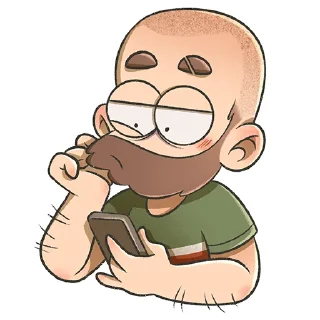😒 emoji Bearded boy Telegram sticker 3 of 28