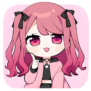 ☝ emoji Пинк-чан @nyasticks Telegram sticker 17 of 25
