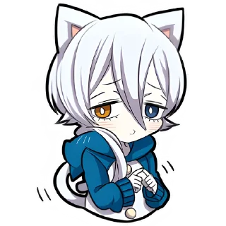 😖 emoji Белый котёнок 2 @Nyasticks Telegram sticker 6 of 41