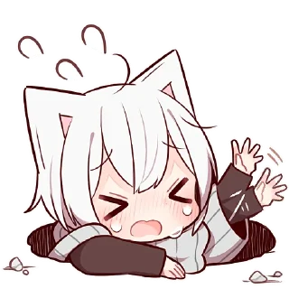😭 emoji Усталый котёнок 2 @Nyasticks Telegram sticker 24 of 42