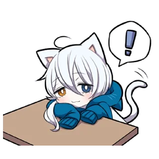 🙃 emoji Белый котёнок ч.2 @nyasticks Telegram sticker 18 of 41