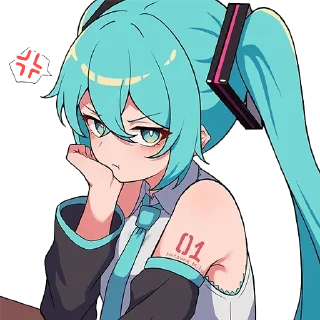 😡 emoji Hatsune Miku Telegram sticker 11 of 30