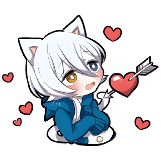 💘 emoji Белый котёнок @Nyasticks Telegram sticker 11 of 41