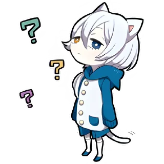 🤔 emoji Белый котёнок @Nyasticks Telegram sticker 6 of 41