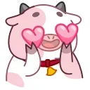 😍 emoji Розовая коровка (@TgSticker) Telegram sticker 7 of 20