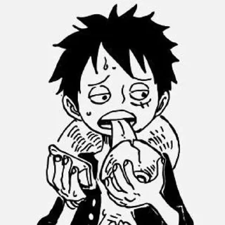 😒 emoji Luffy @anime_sticks Telegram sticker 11 of 30