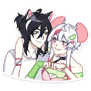 🤜 emoji Мауси и Рен на каникулах '@KatShiStickers' Telegram sticker 24 of 48