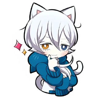 🤔 emoji Белый котёнок 3 @Nyasticks Telegram sticker 9 of 41