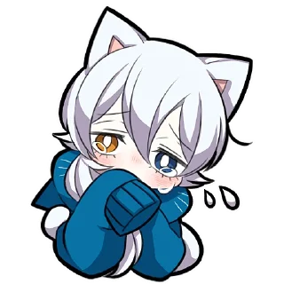 😢 emoji Белый котёнок 4 @Nyasticks Telegram sticker 22 of 41