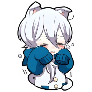 😭 emoji Белый котёнок 3 @Nyasticks Telegram sticker 13 of 41